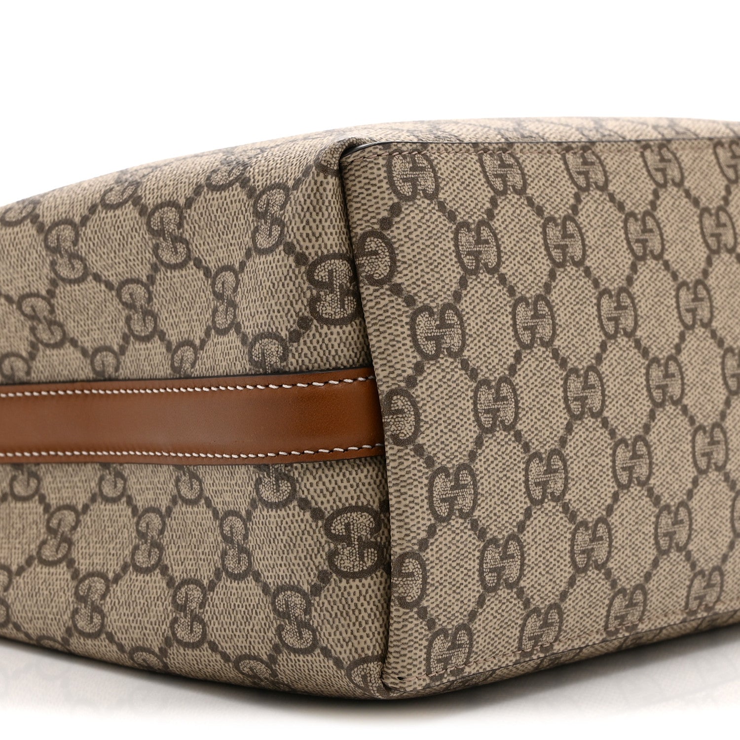 Gucci GG Supreme Monogram Emblem Small Shoulder Bag Beige Ebony Sundial 9 of 10