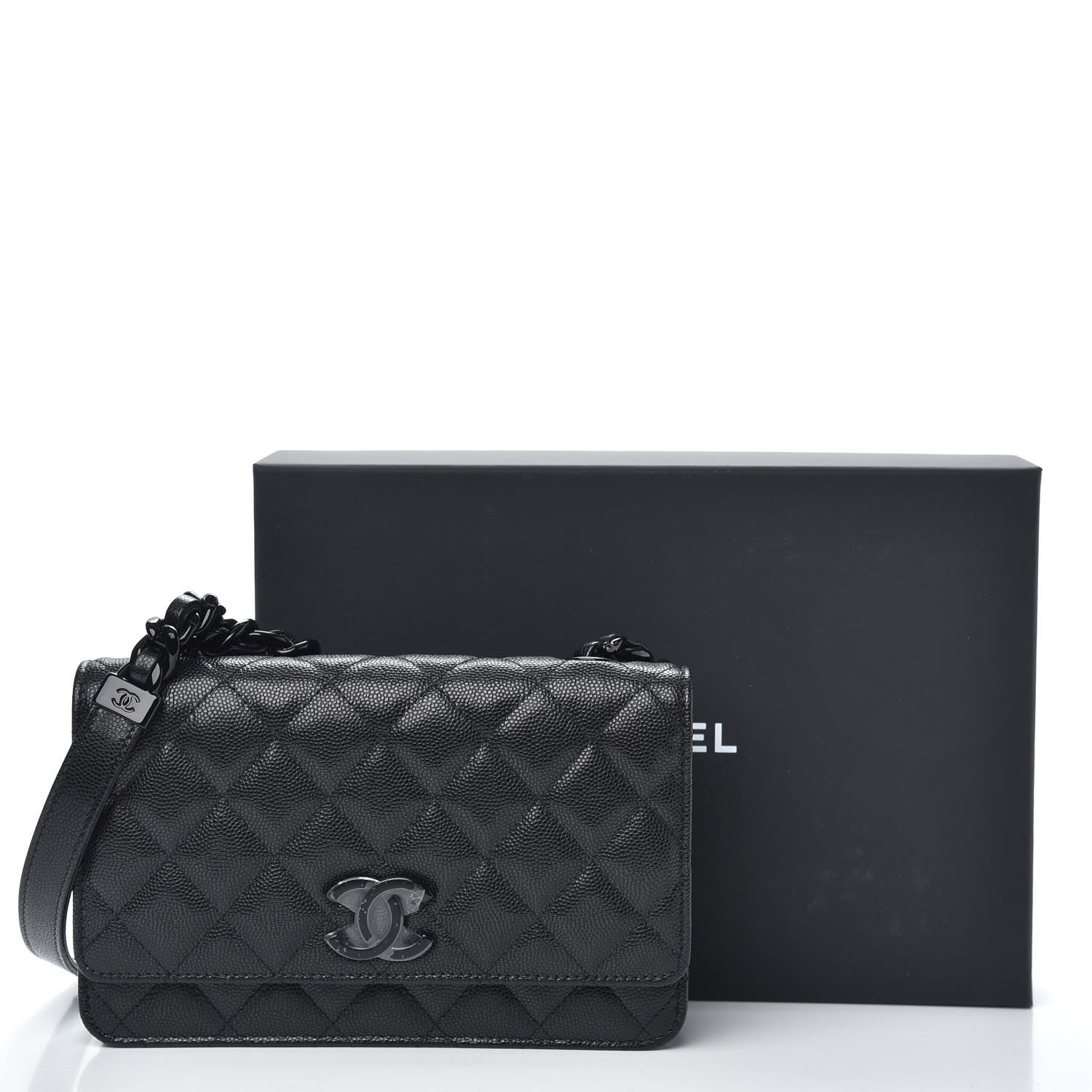 Chanel Caviar Quilted My Everything Wallet On Chain WOC Black 13 of 13