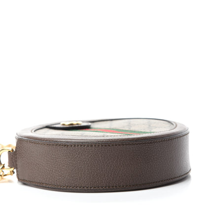 Gucci GG Supreme Monogram Web Mini Ophidia Round Shoulder Bag Brown 4 of 11