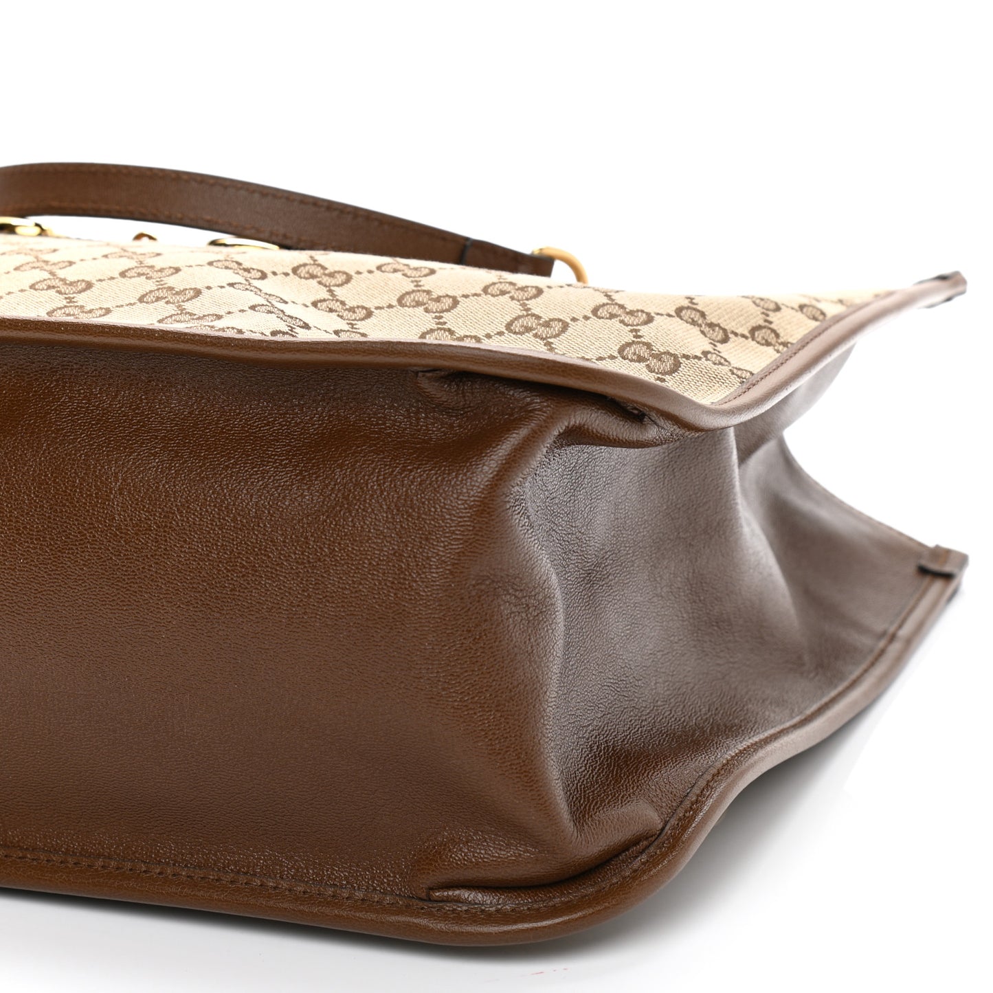 Monogram Calfskin Large Horsebit 1955 Tote Bag Beige Brown Sugar