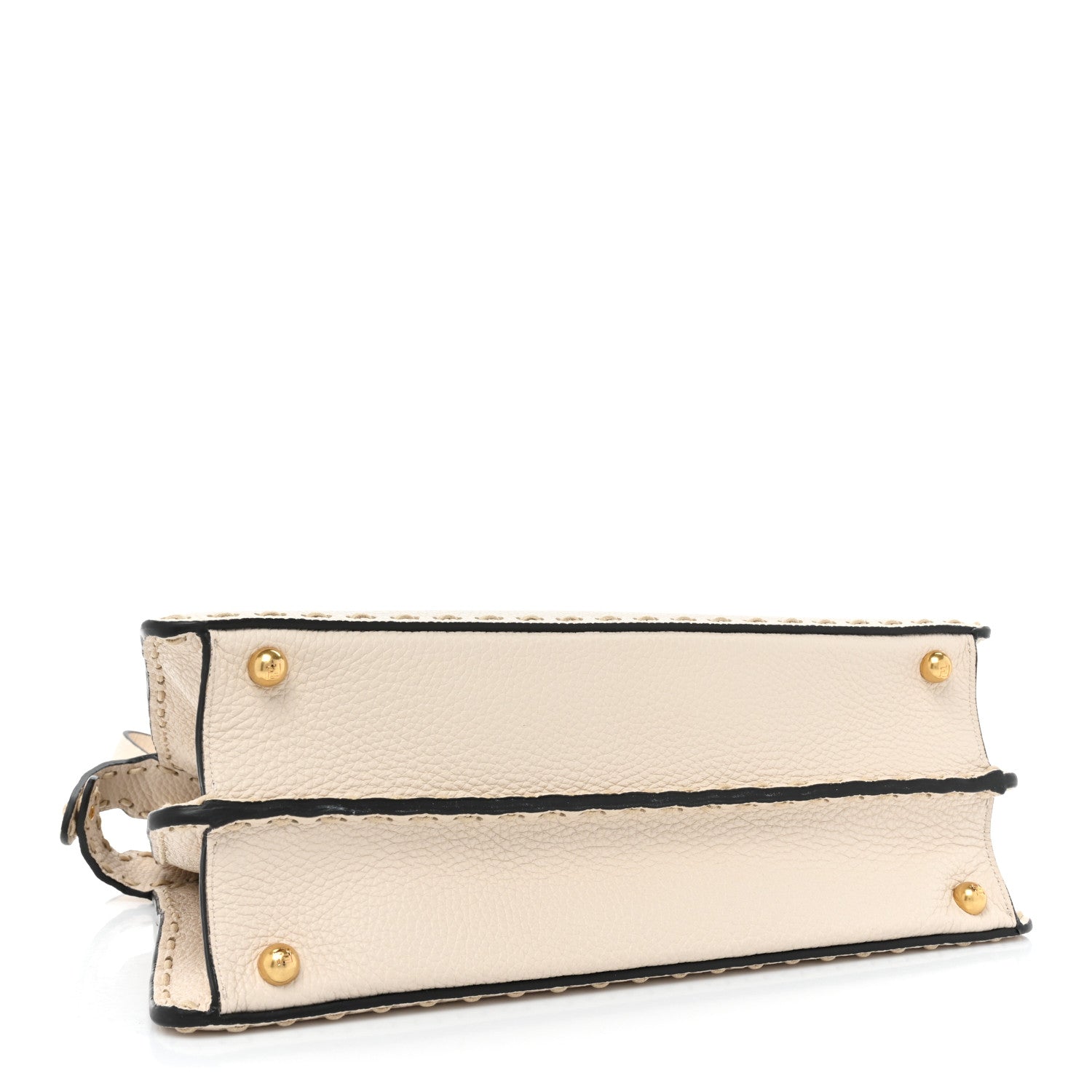 Fendi Vitello Granato Camoscio Selleria Macro Stitchings Medium Peekaboo I SEE U Satchel White 4 of 13