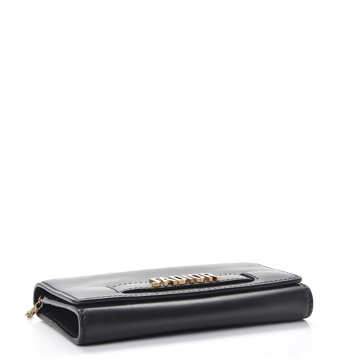Calfskin J'adior Croisiere Chain Wallet Black