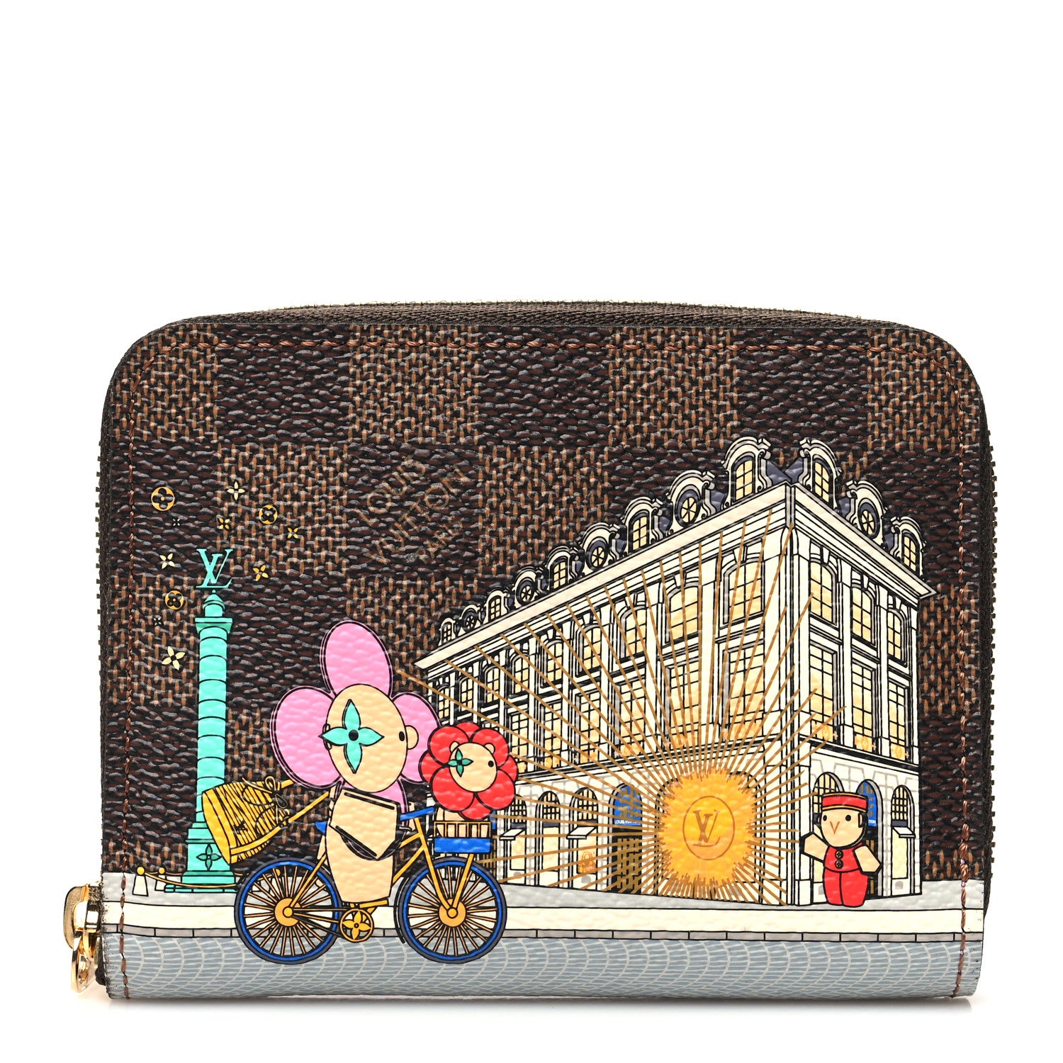Louis Vuitton Damier Ebene 2022 Christmas Animation Paris Zippy Coin Purse Pink 1 of 8