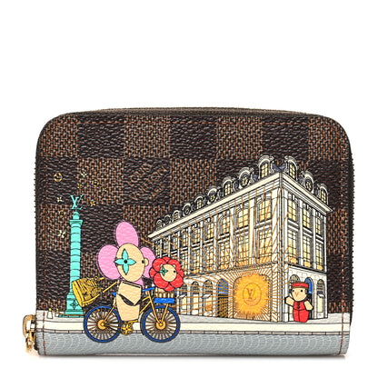 Louis Vuitton Damier Ebene 2022 Christmas Animation Paris Zippy Coin Purse Pink 1 of 8