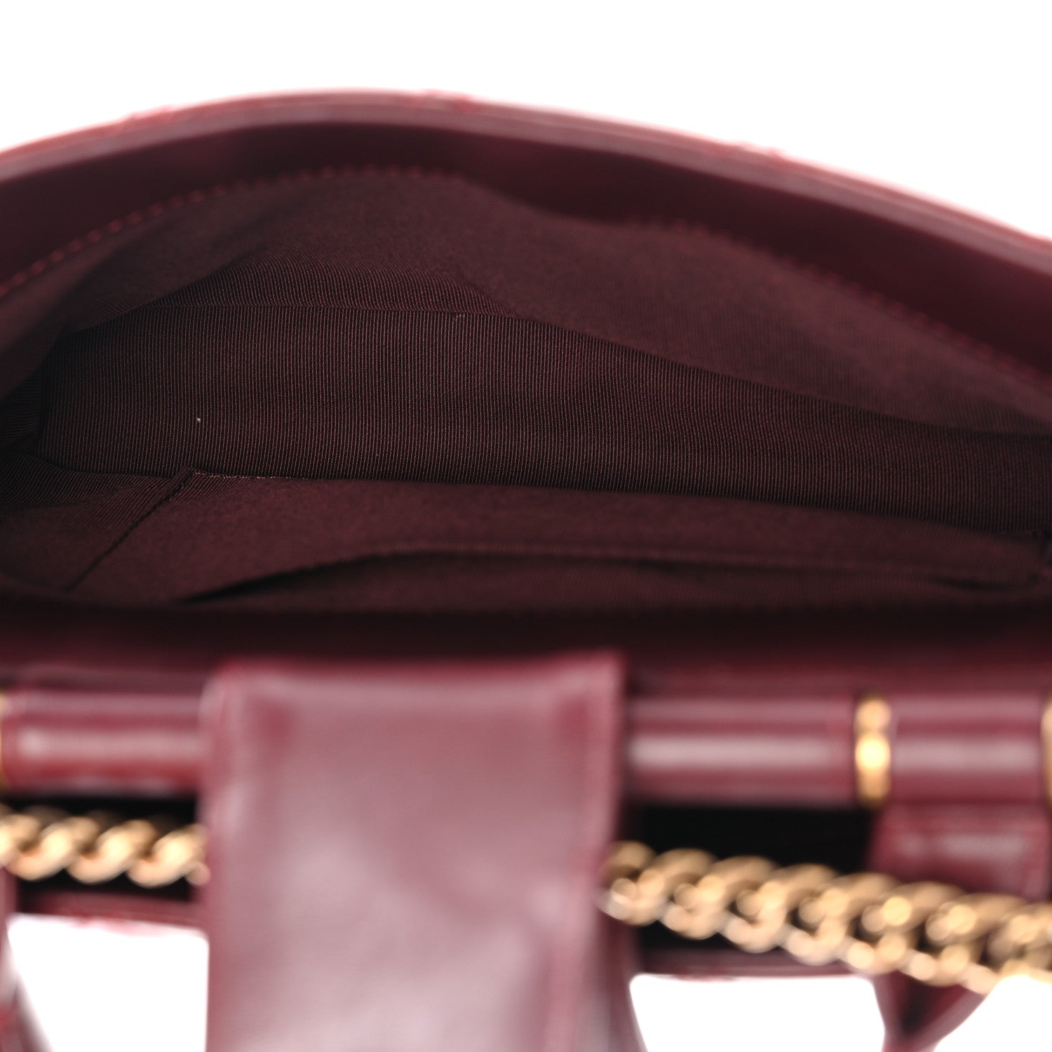 Chanel Glazed Calfskin Quilted Small Gold Bar Tote Red 6 of 11