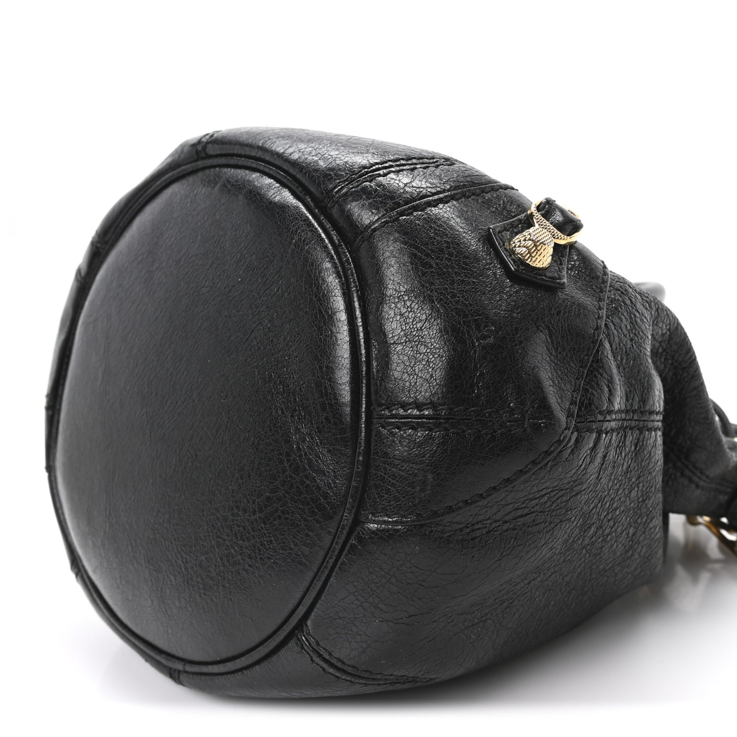 Agneau Giant 12 Gold Hardware Mini Pompon Black