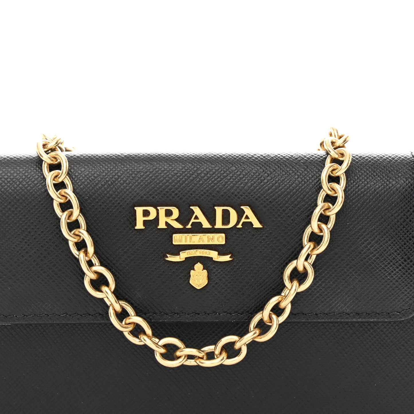 Saffiano Chain Wallet Black
