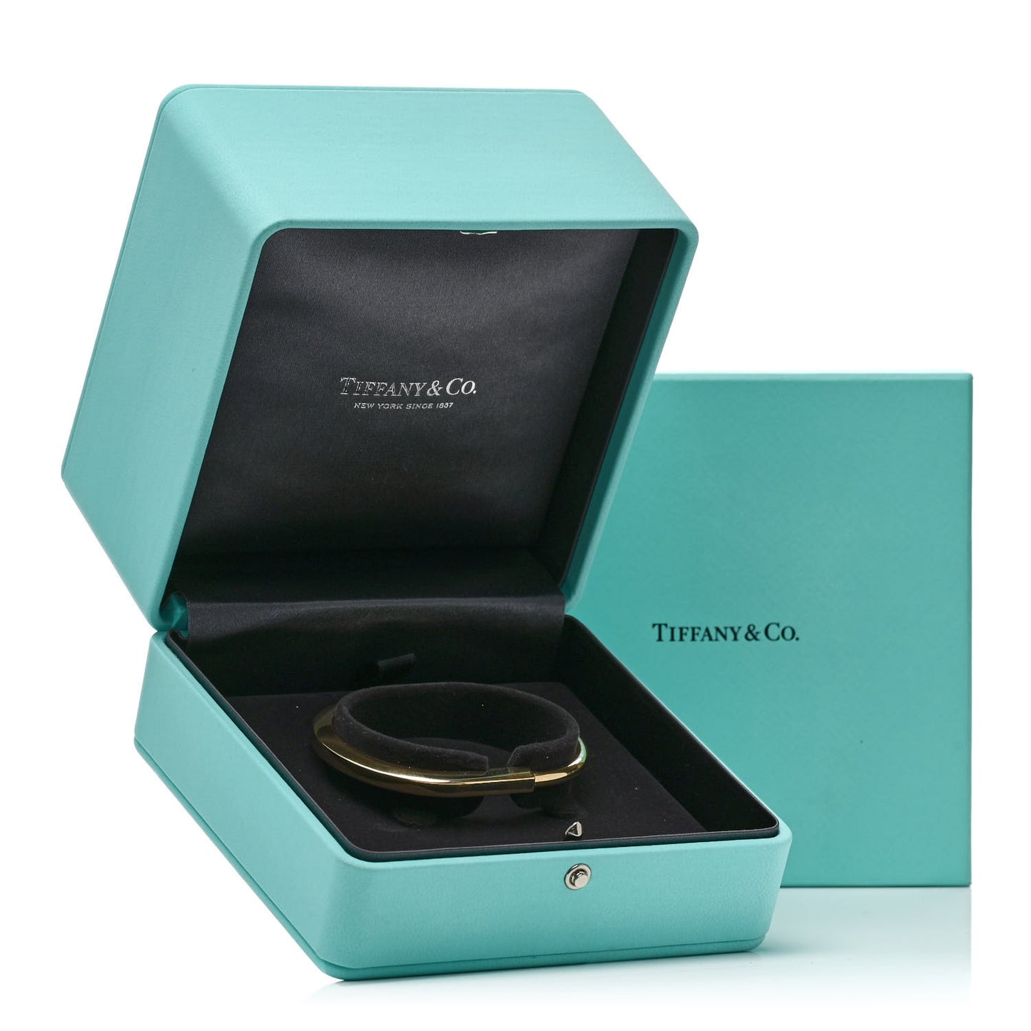 18K Yellow Gold Tiffany Lock Bangle Bracelet