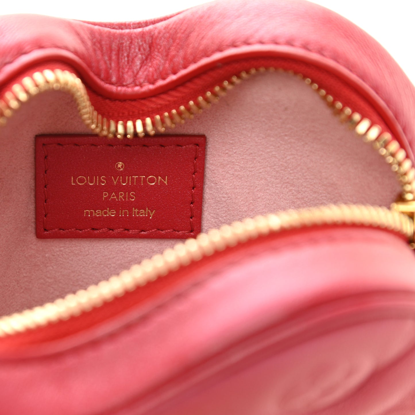 Lambskin Embossed Monogram Fall In Love Sac Coeur Heart Chain Bag Lipstick Red