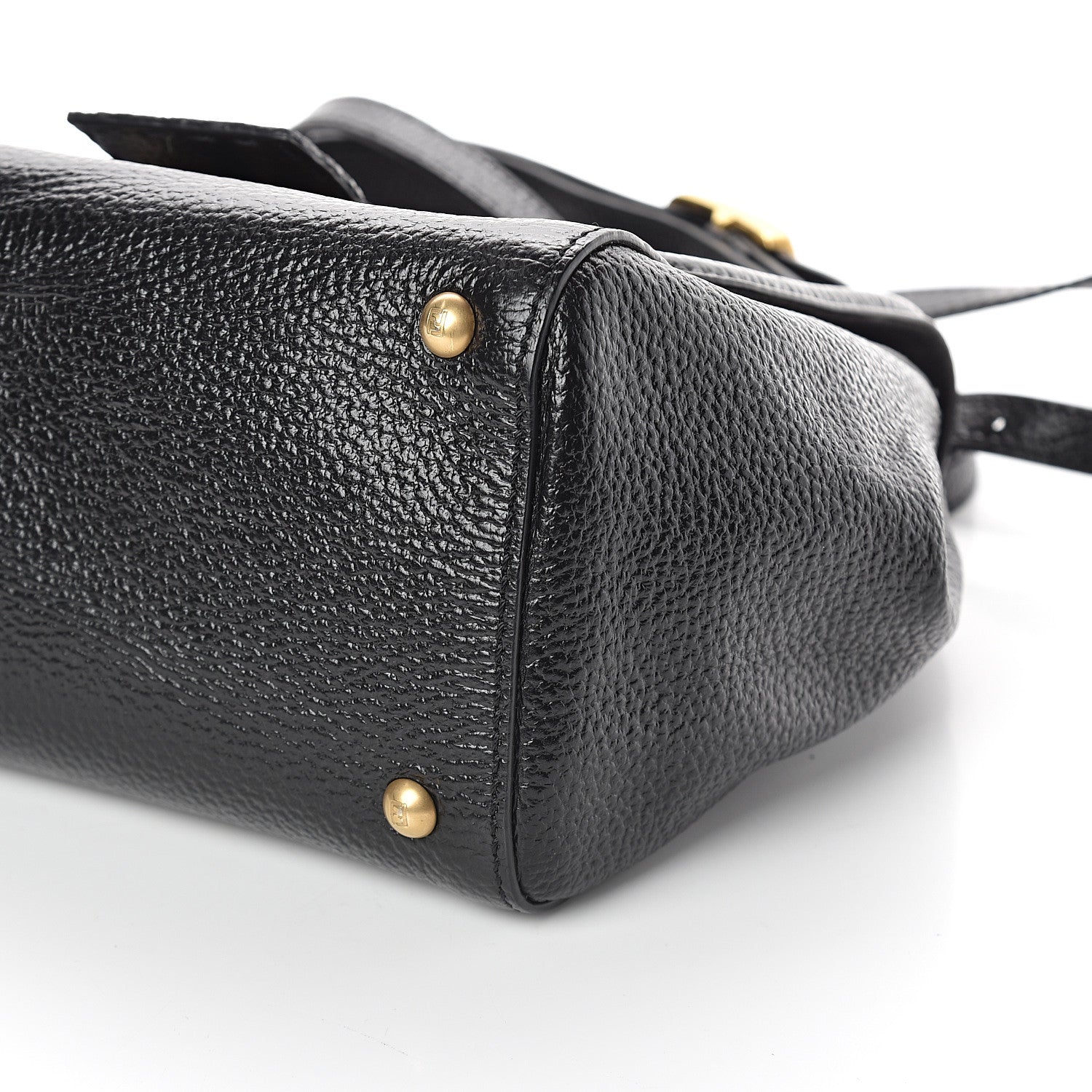 Fendi Glossy Buffalo Stingray Silvana Bag Black 8 of 8