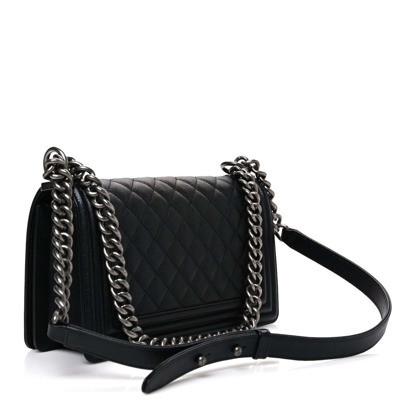 Caviar Quilted Medium Boy Flap Black