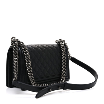Chanel Caviar Quilted Medium Boy Flap Black 2 of 9