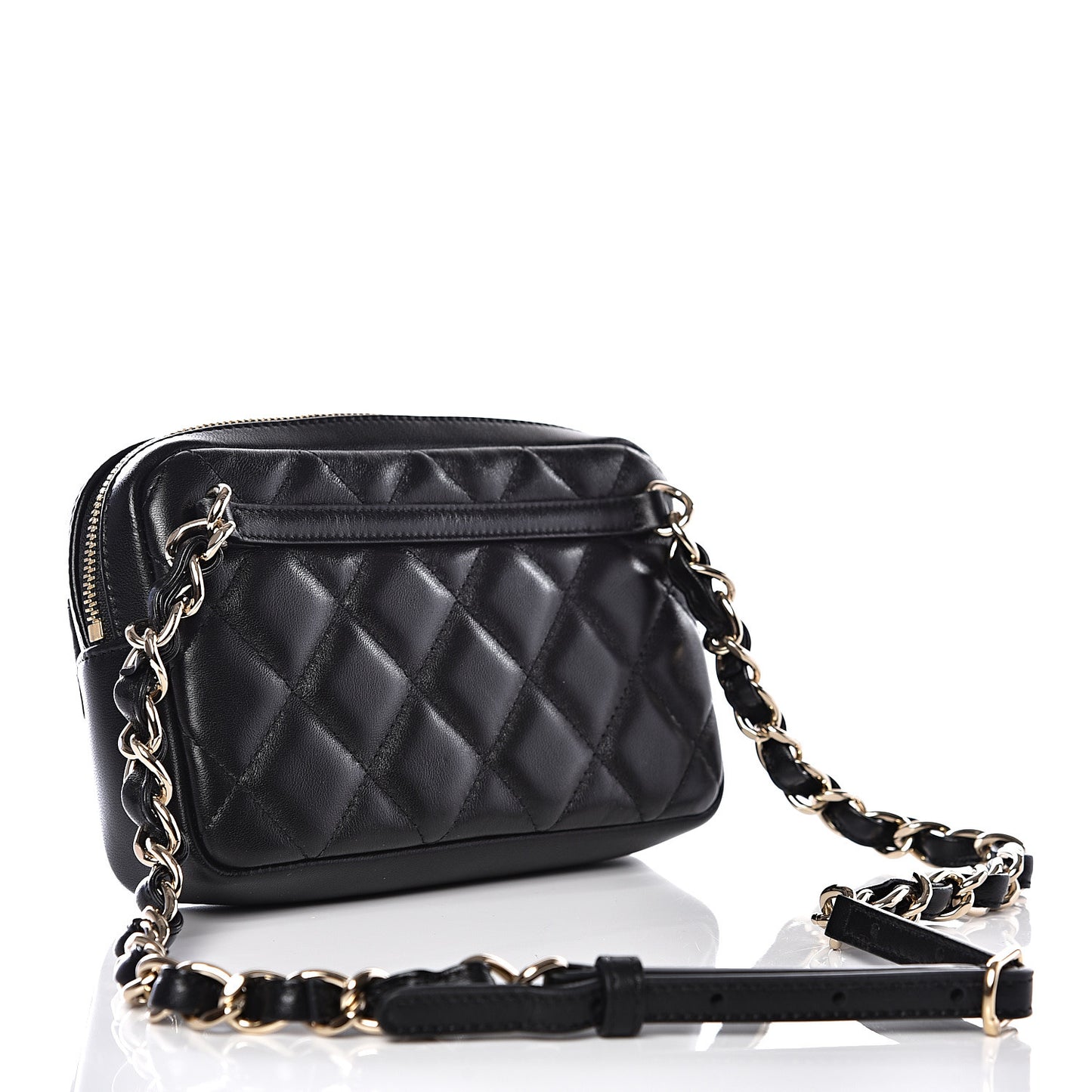 Lambskin Quilted Waist Bag Black