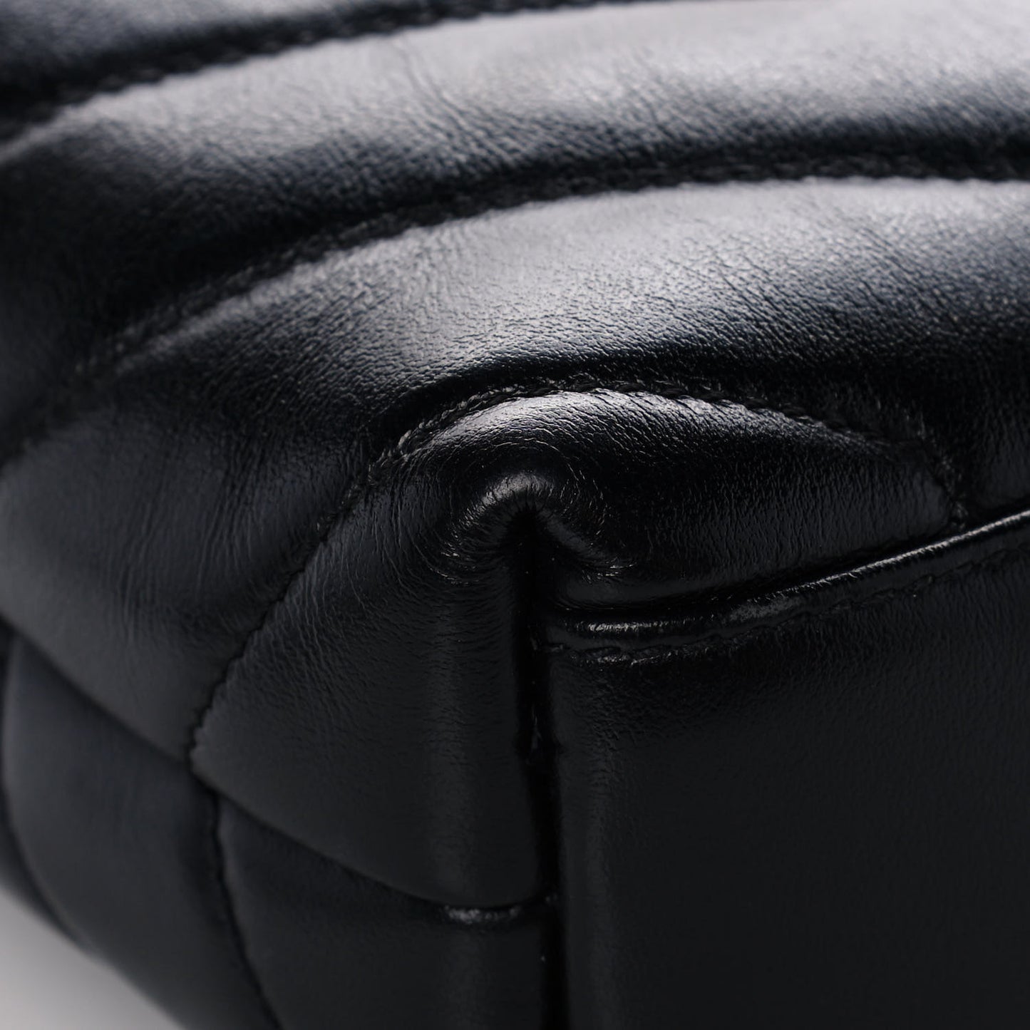 Calfskin Y Quilted Monogram Toy Loulou Crossbody Bag Black
