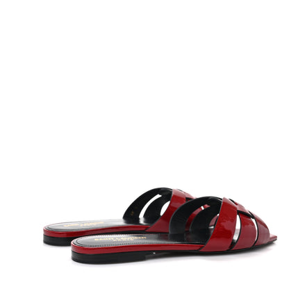 Saint Laurent Patent Calfskin Nu Pied 05 Slide Sandals 38 Red 4 of 7