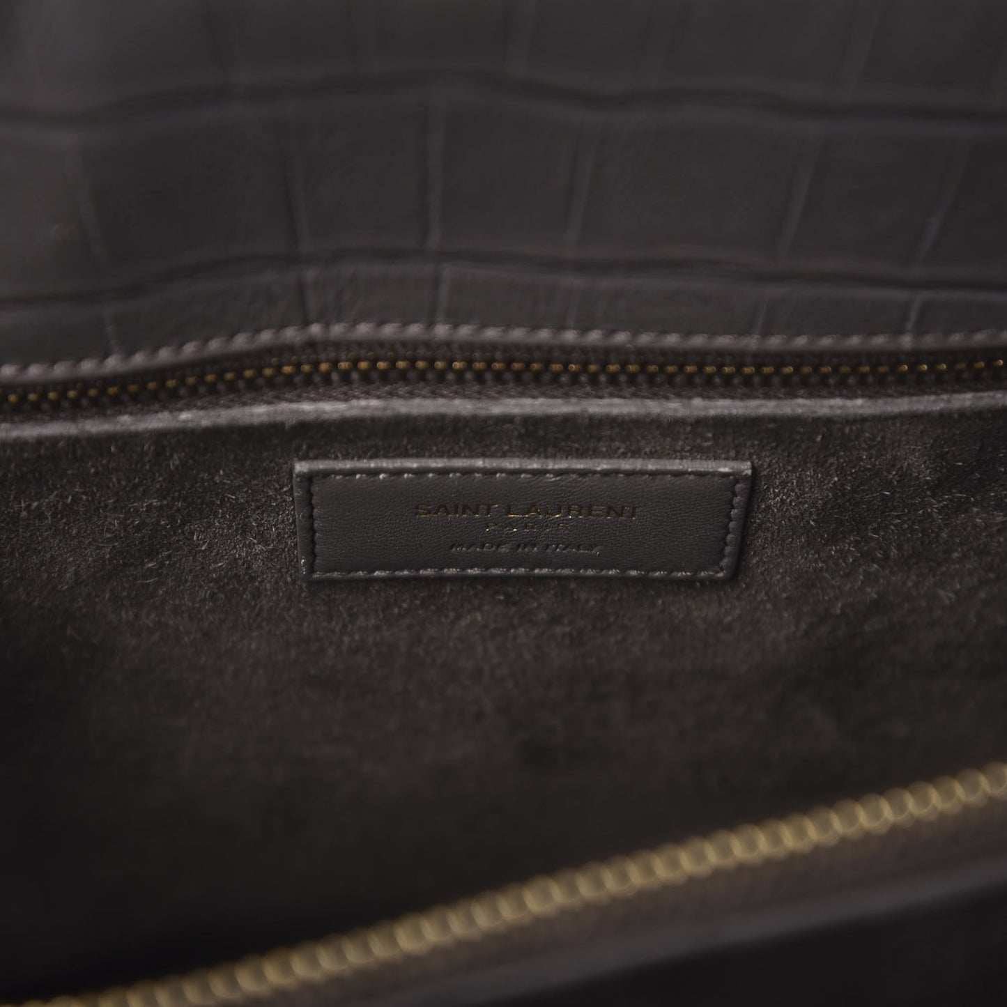 Calfskin Crocodile Embossed Small Sac De Jour Earth