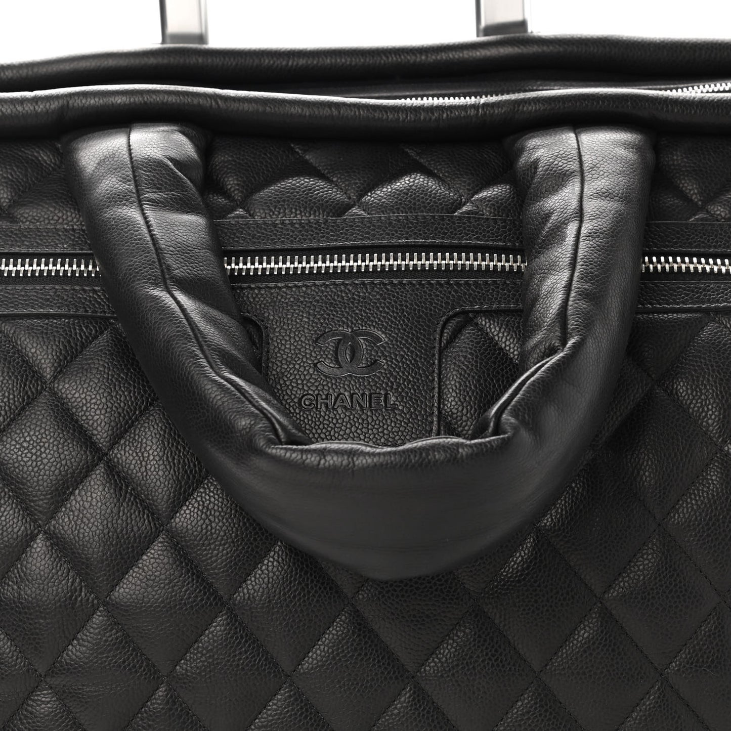 Caviar Quilted Coco Cocoon Trolley Black