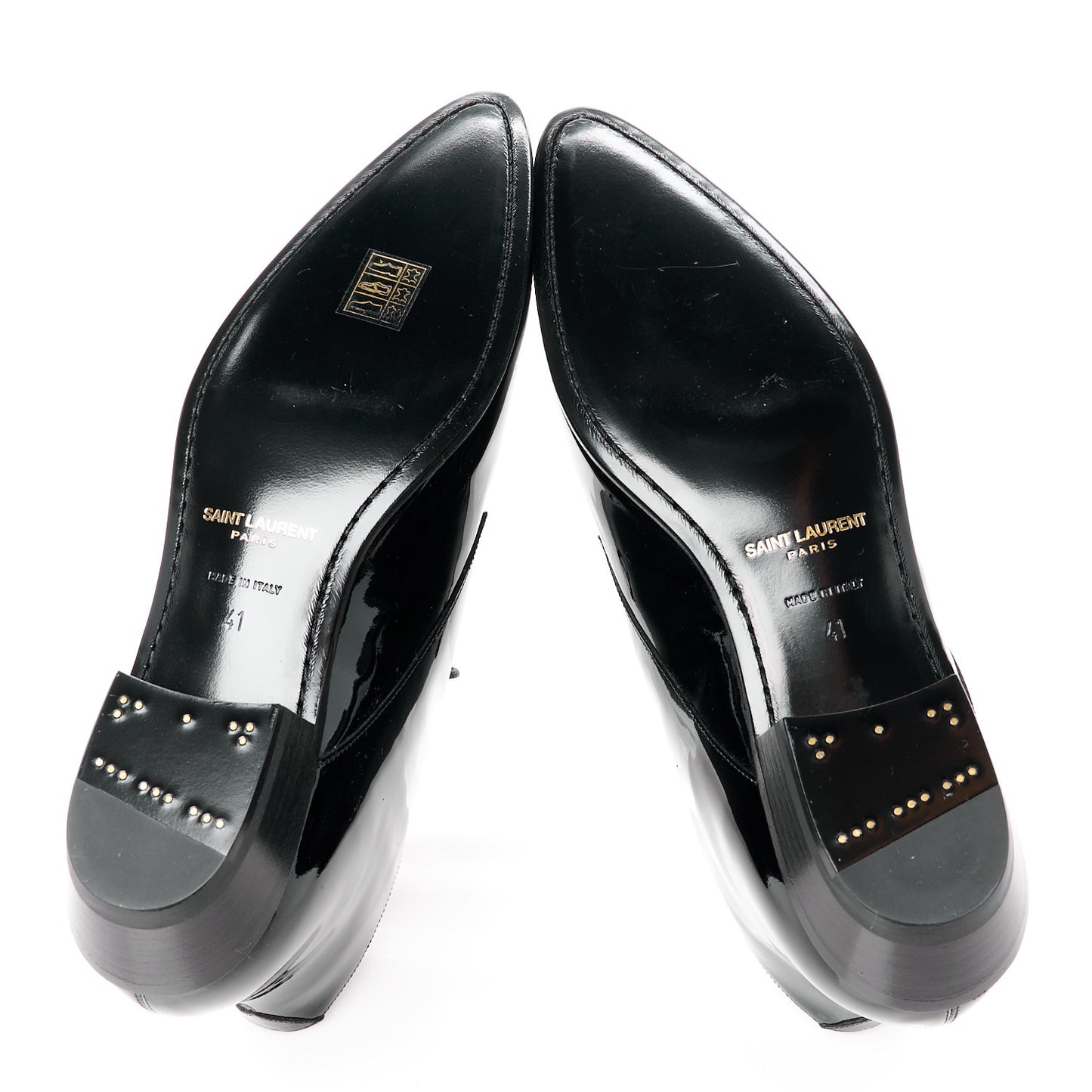 Patent Calfskin Joan Ankle Boots 41 Black