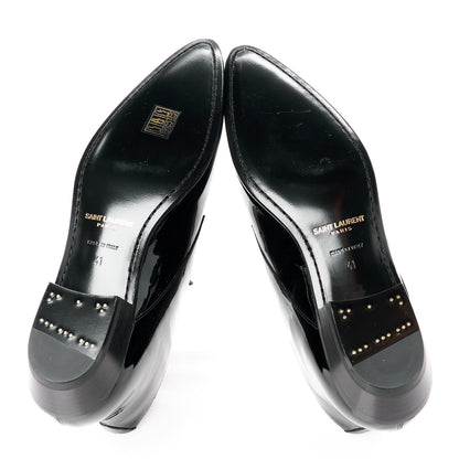 Saint Laurent Patent Calfskin Joan Ankle Boots 41 Black 5 of 8