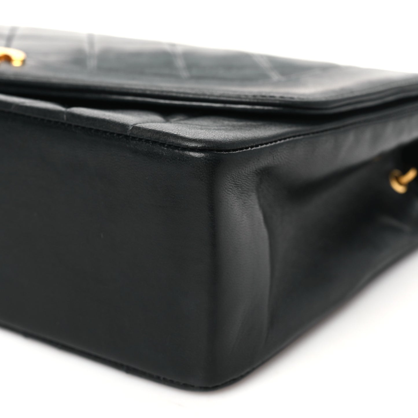 Lambskin Quilted Medium Single Flap Black