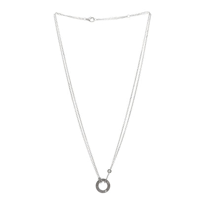Cartier 18K White Gold 2 Diamond LOVE Necklace 3 of 5