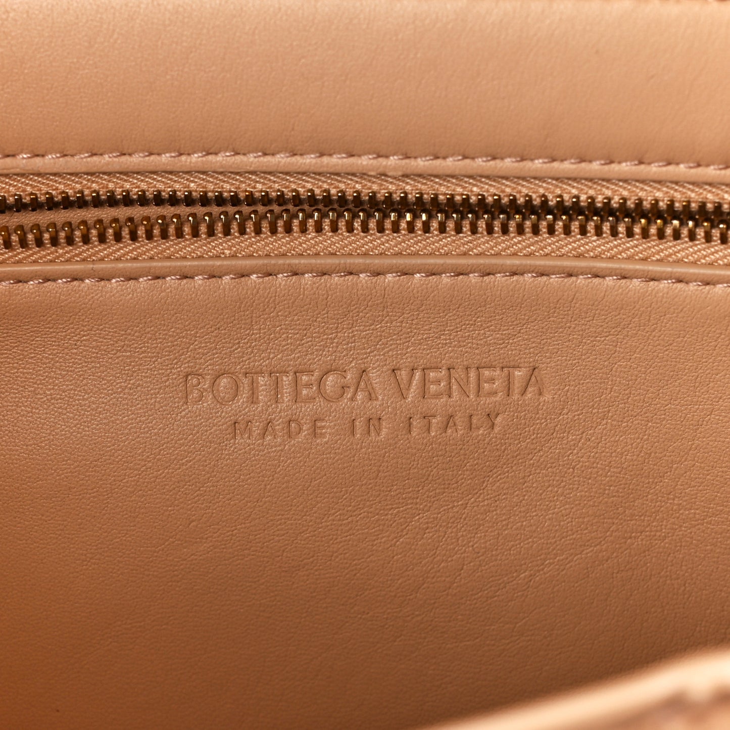 Nappa Intreccio Padded Top Handle Shoulder Bag Almond
