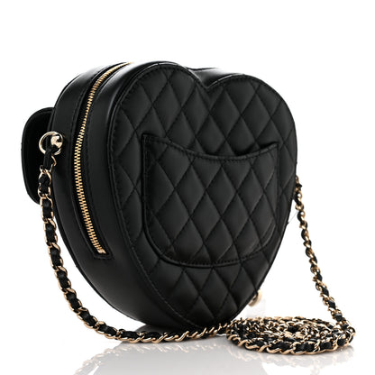 Chanel Lambskin Quilted CC In Love Heart Bag Black 3 of 10
