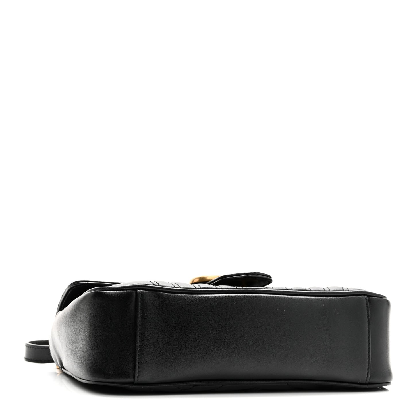 Calfskin Matelasse Small GG Marmont Shoulder Bag Black