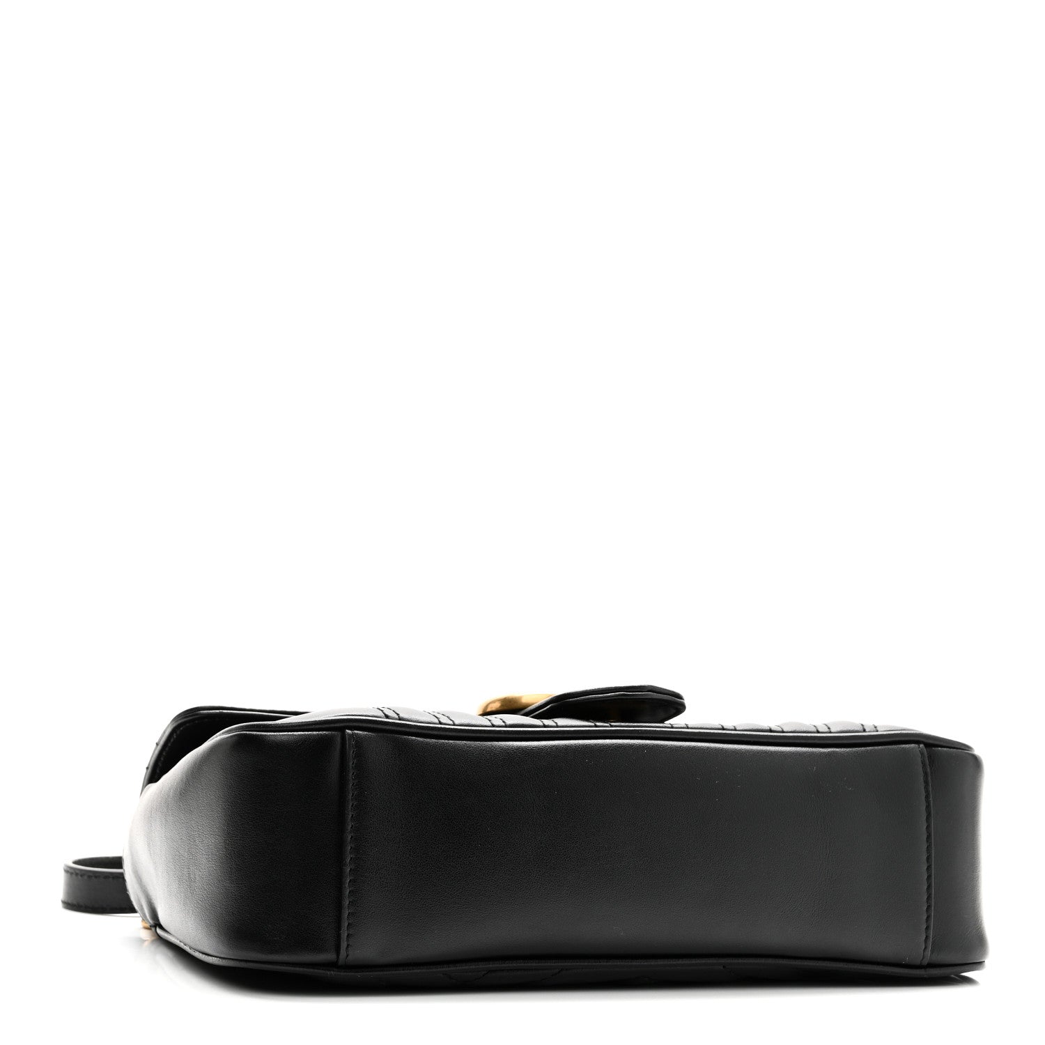 Gucci Calfskin Matelasse Small GG Marmont Shoulder Bag Black 4 of 10