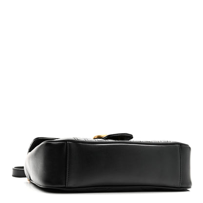 Gucci Calfskin Matelasse Small GG Marmont Shoulder Bag Black 4 of 10