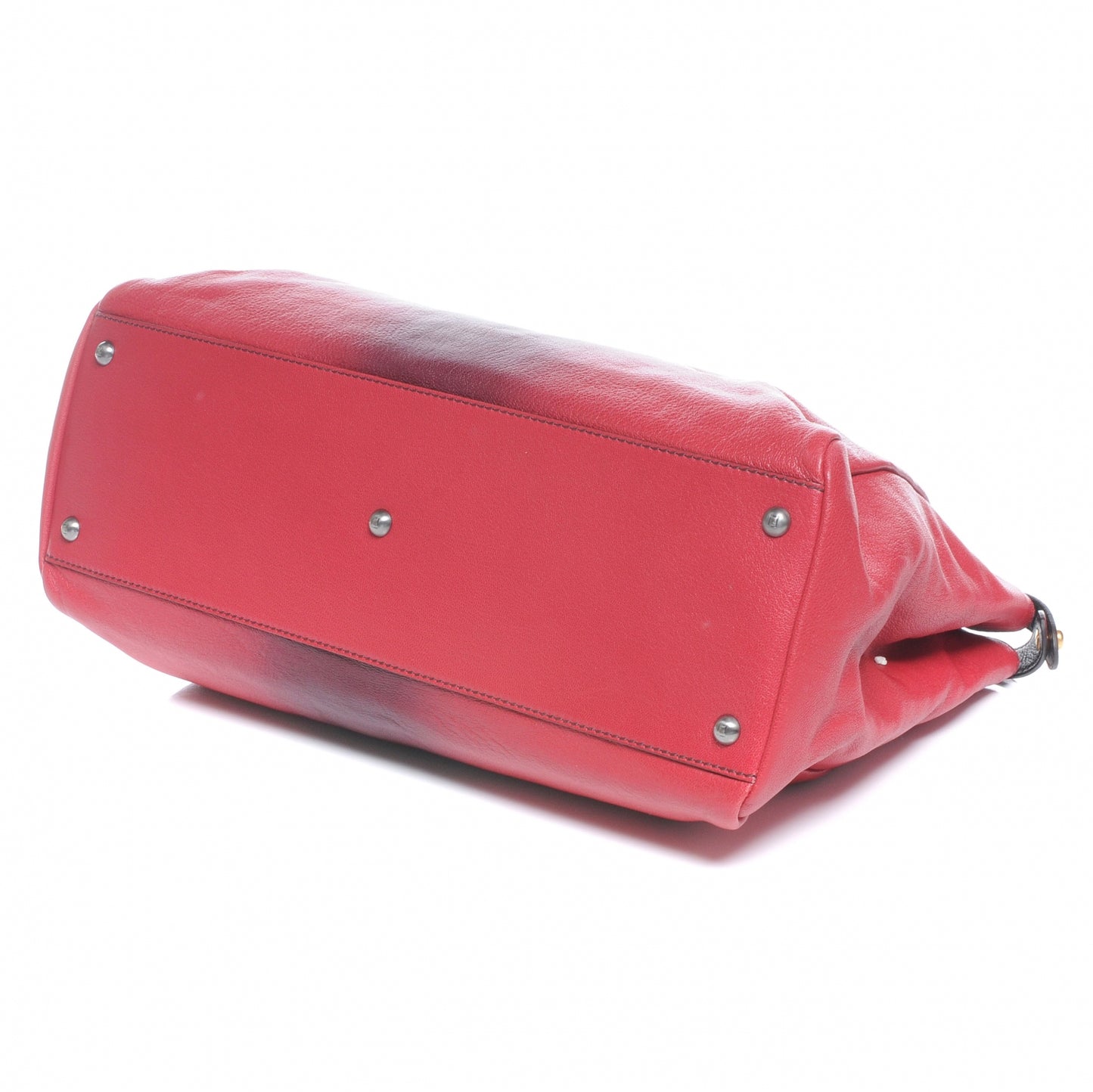 Goatskin Calf Hair Large Peekaboo Iconic Satchel Red