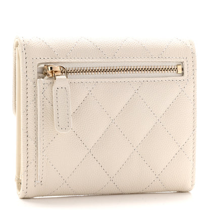Chanel Caviar Quilted Compact Flap Wallet White 3 of 7