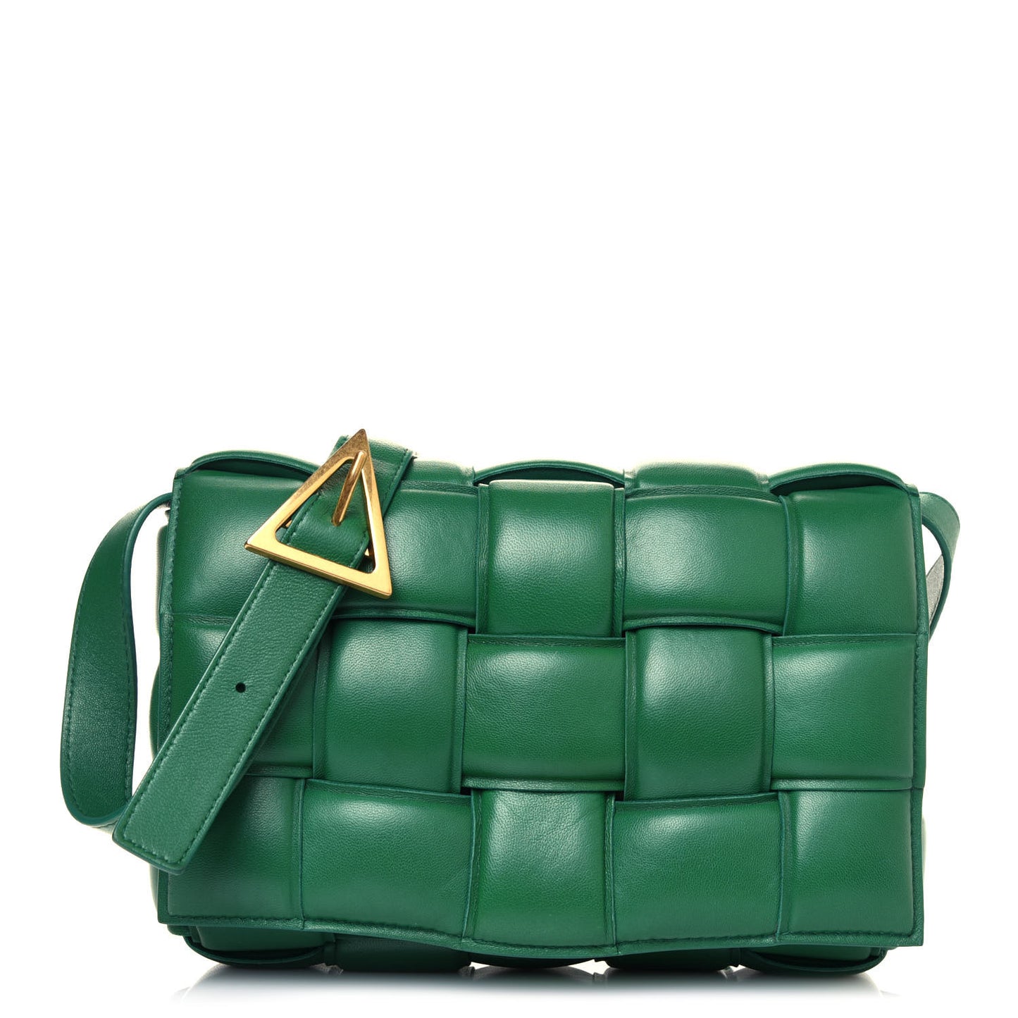 Nappa Maxi Intreccio Padded Cassette Crossbody Bag Racing Green