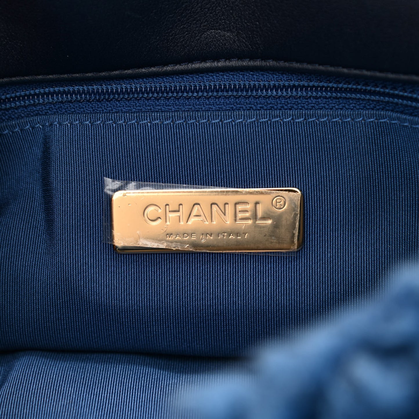Shearling Sheepskin Medium Chanel 19 Flap Blue