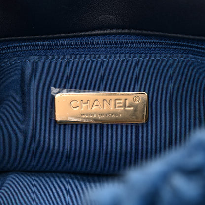 Chanel Shearling Sheepskin Medium Chanel 19 Flap Blue 7 of 12