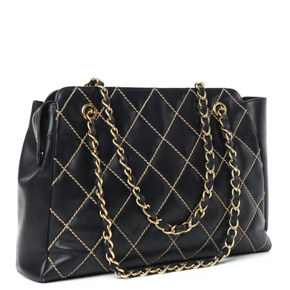 Chanel Calfskin Wild Stitch Shoulder Bag Black 3 of 10