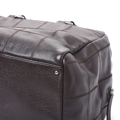 Chanel Caviar Square Stitched Bowler Dark Brown 6 of 11