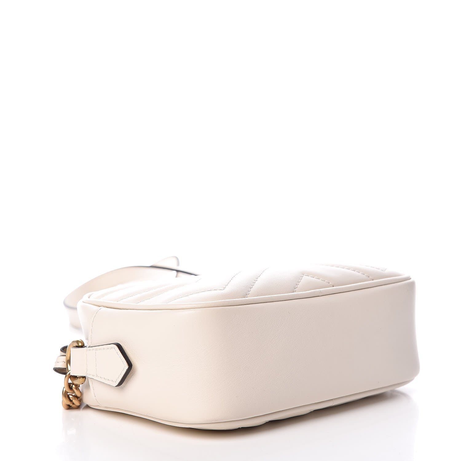 Gucci Calfskin Matelasse Mini GG Marmont Chain Shoulder Bag White 4 of 10