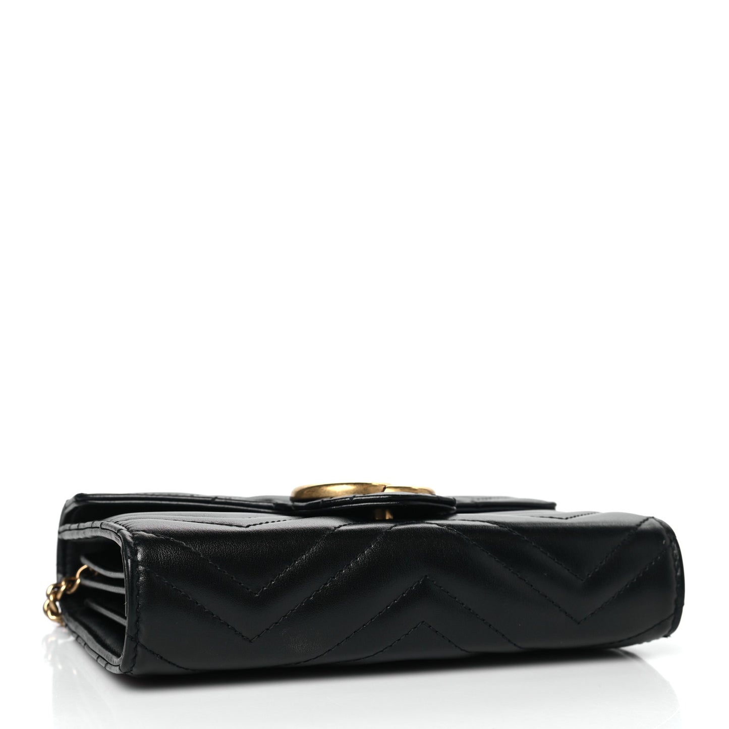 Calfskin Matelasse GG Marmont Chain Wallet Black