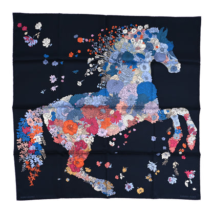 Hermes Silk Robe Legere Scarf 90 Marine Parme Rose 1 of 5