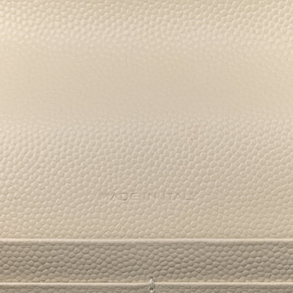 Saint Laurent Grain De Poudre Matelasse Chevron Monogram Envelope Chain Wallet Dove White 7 of 11