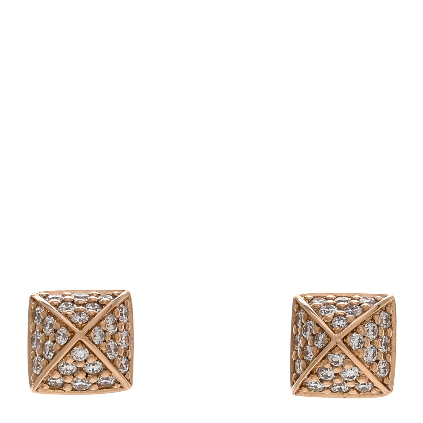 18K Rose Gold Diamond Clou d'H Stud Earrings
