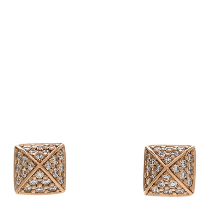 Hermes 18K Rose Gold Diamond Clou d'H Stud Earrings 1 of 5