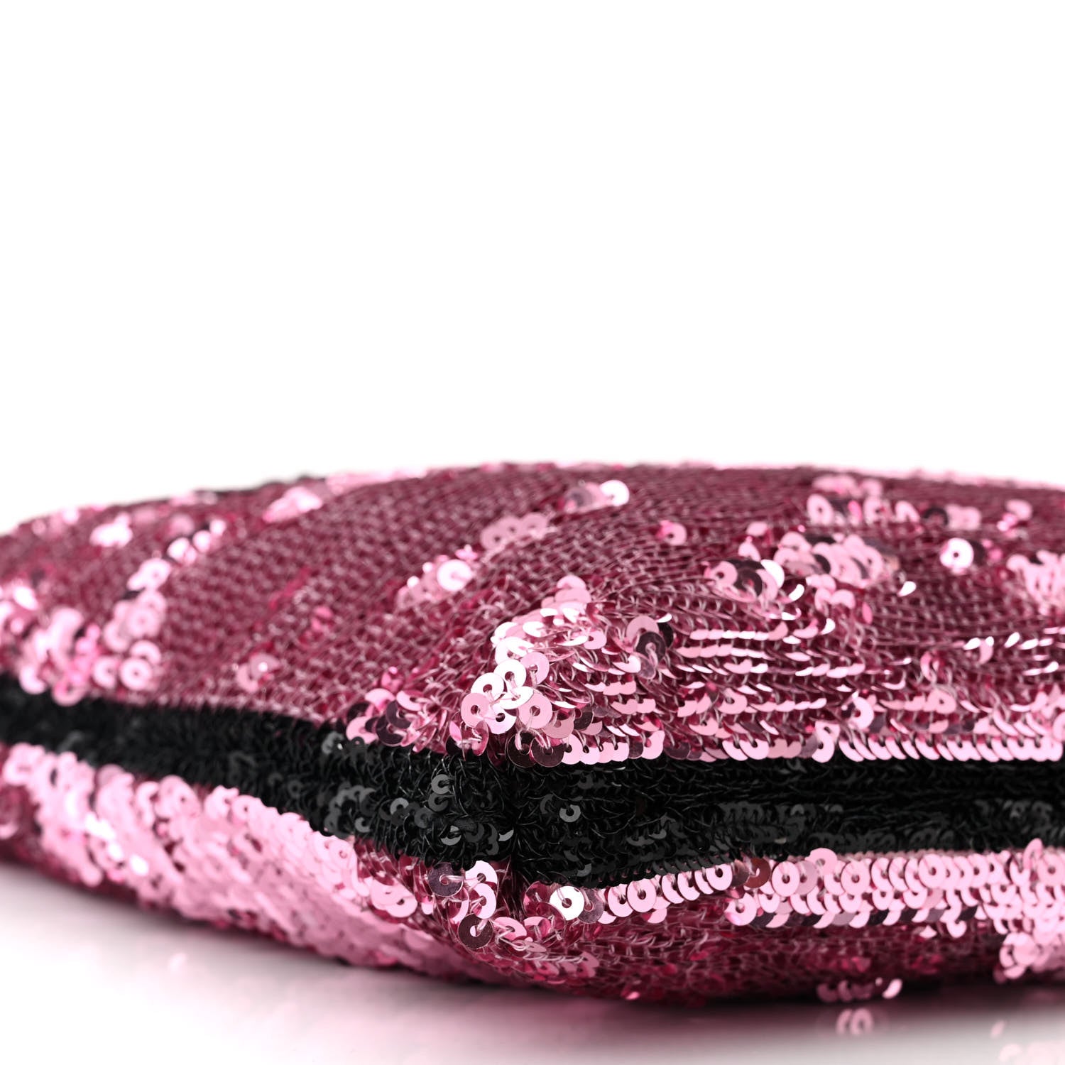 Chanel Sequin Logo Shopping Tote Black Pink 10 of 11