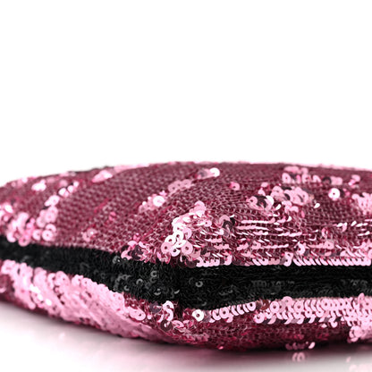 Chanel Sequin Logo Shopping Tote Black Pink 10 of 11