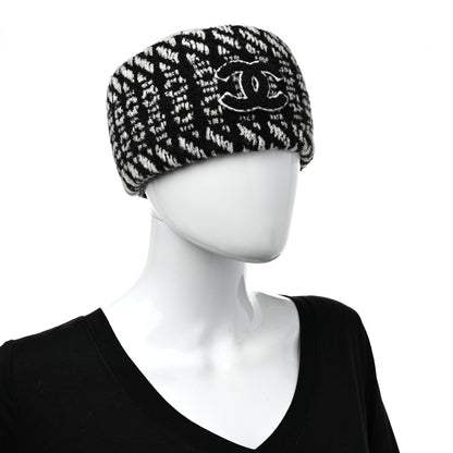 Chanel Wool CC Headband Black White 2 of 7