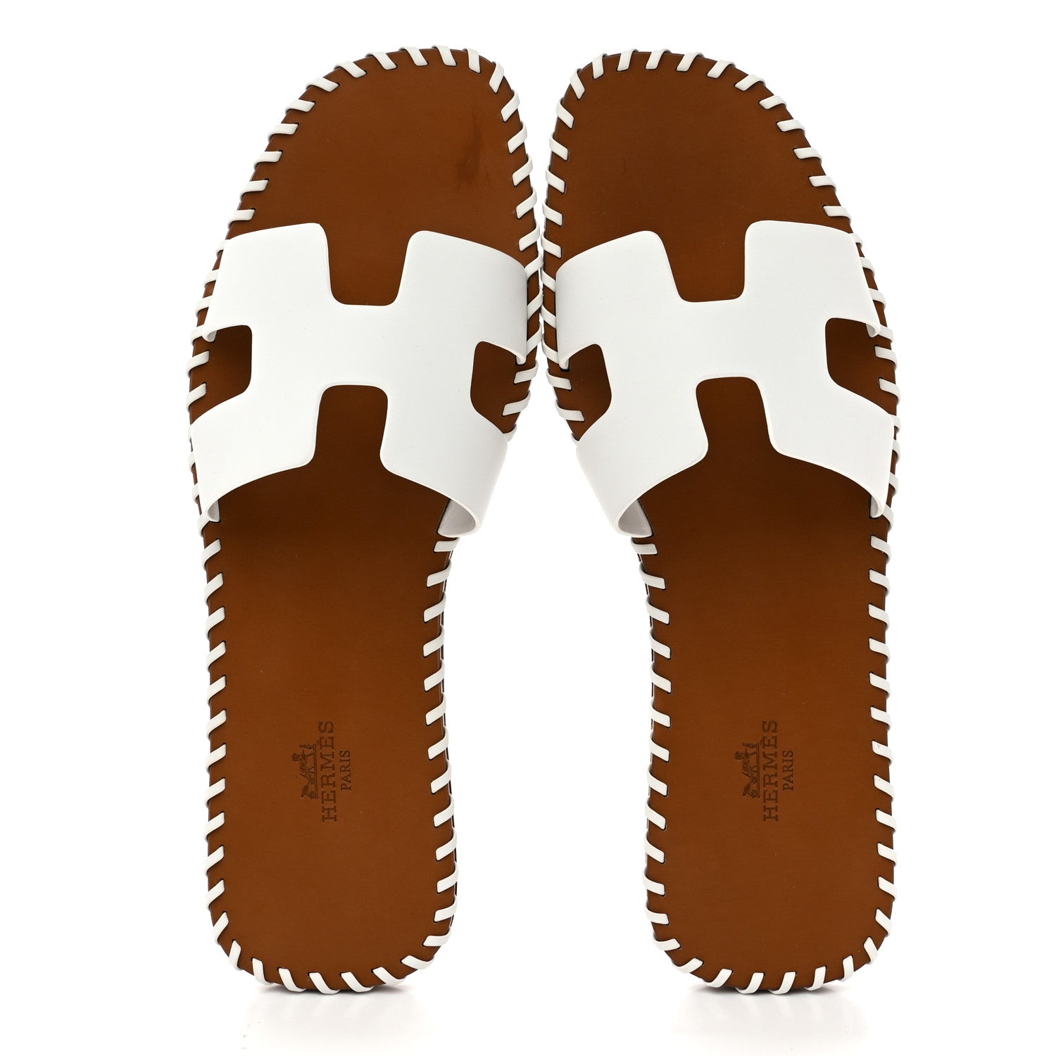 Hermes Calfskin Braided Oran Sandals 40.5 White 2 of 10
