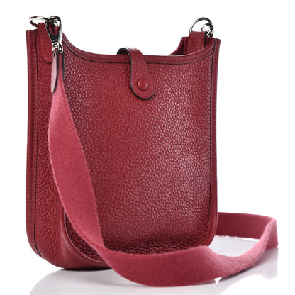 Hermes Taurillon Clemence Evelyne TPM Rouge Grenat 3 of 10