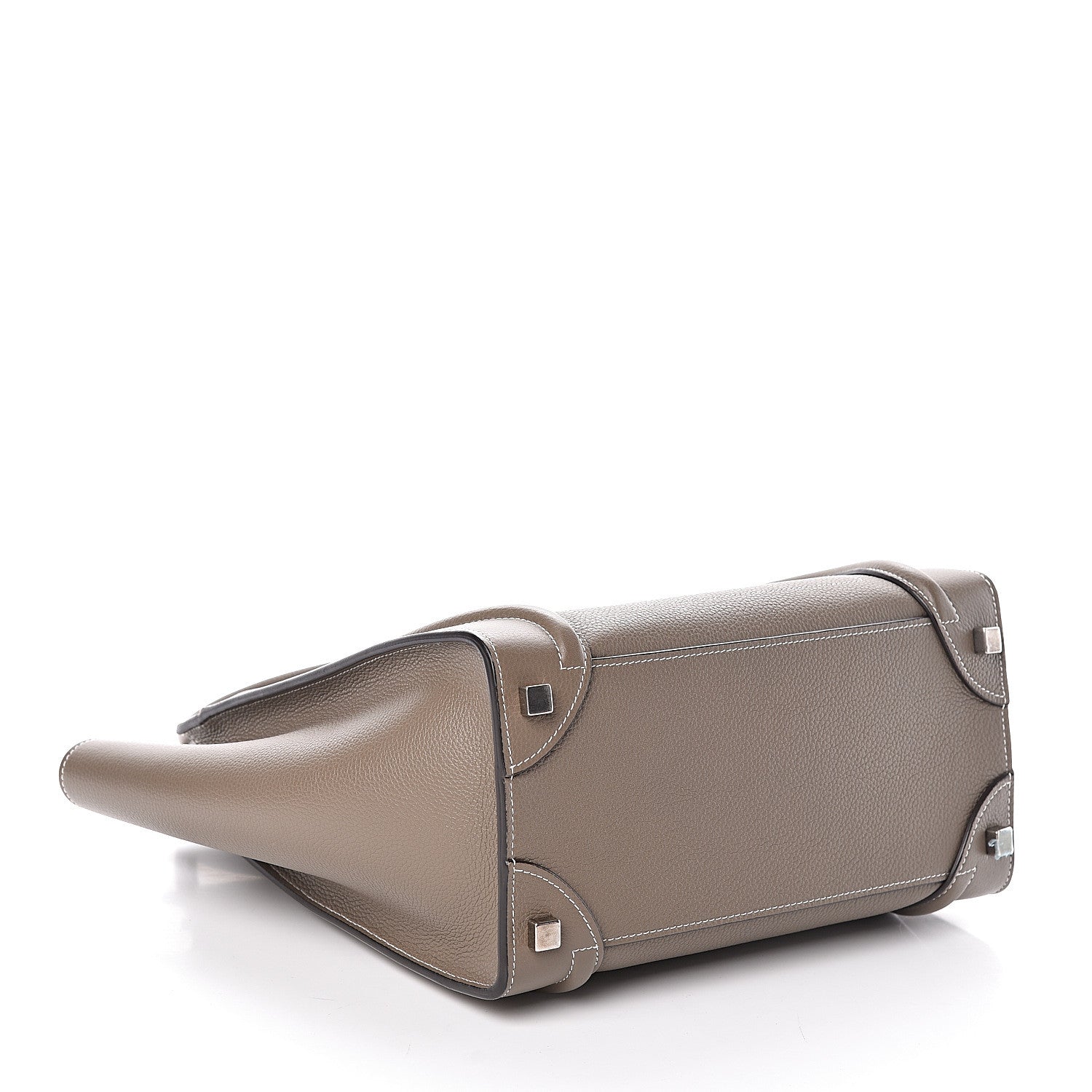 Celine Drummed Calfskin Micro Luggage Souris 4 of 9