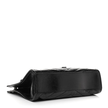 Saint Laurent Crinkled Calfskin Matelasse Monogram Medium Niki Shopper Tote Black 4 of 10
